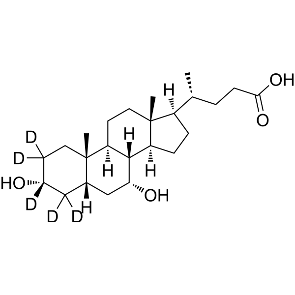 Chenodeoxycholic acid-d<sub>5</sub> Chemical Structure