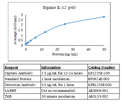 Equine IL-12 p40 Standard Curve